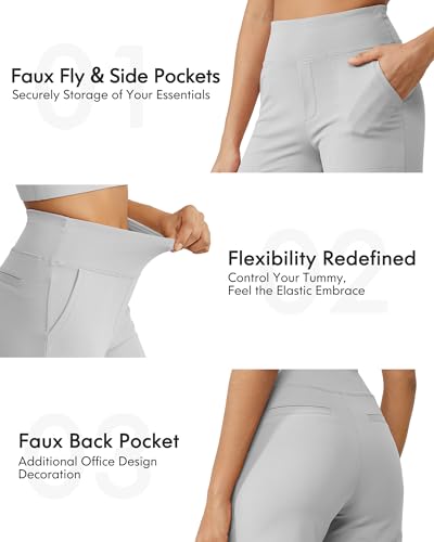 Image of G4Free Capri Pants for Women Wide Leg Yoga Dress Cropped Pants Capri Leggings with Pockets for Casual Summer
