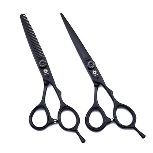 RENYAYA Professional Haircut Shears, Hair Cutting Scissors Set with Thinning Scissors Black Hairdressing Shears,Set Thinning/Texturizing Scissors Home Shear