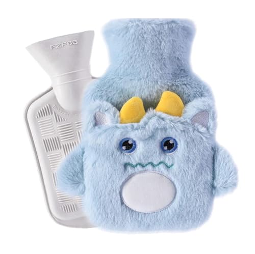 Image of Portable Cartoon Cute Hot Water Bag Soft Plush Hot Water Bottle Durable Hand Warmer Winter Warm (500ml) (Multi-color)
