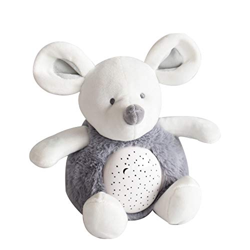 Veilleuse peluche souris musicale Doudou et Compagnie grise 20 cm Unicef DC3691