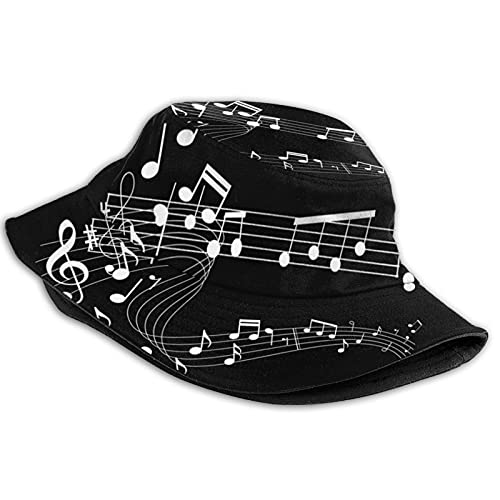 Musical Note Music Bucket Hat Sun Bucket Hats Beanie Cap Outdoor Fishing Travel Hiking For Mens Womens #TOP1