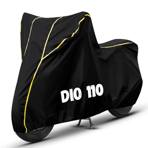 Image of Bike Cover for Dio 110 100% Waterproof, Dustproof & Scratch Resistant| Fully Bottom Elastic UV Resistant Heavy Duty Body Cover | All Weather Outdoor Use