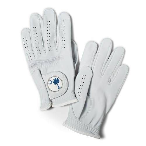 Palmetto Golf & Belts, Navy Blue Palmetto Tree, AAA Cabretta Leather Golf Glove Cadet Medium Large Right Handed Golfer