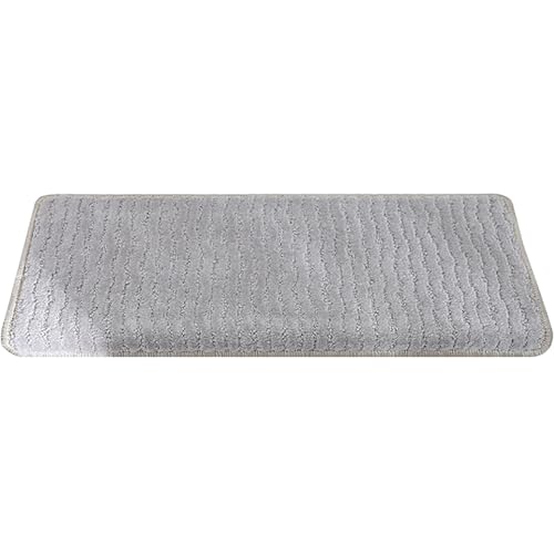 �K�i ����~�߃}�b�g �K�i�p�J�[�y�b�g 10���Z�b�g �ؐ��K�i�p �����p �ӂ��ӂ� �E�F�[�u�X�g���C�v�f�U�C�� �ė��p�\ ����~�߃��e�b�N�X��(Gray,24x80 cm/10x31 in)