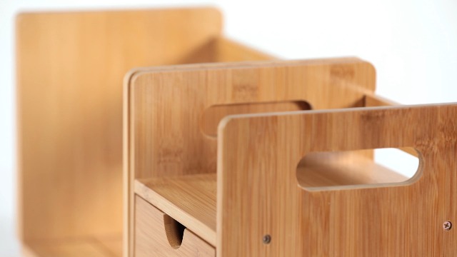 Relaxdays Bureau Organizer Bamboe