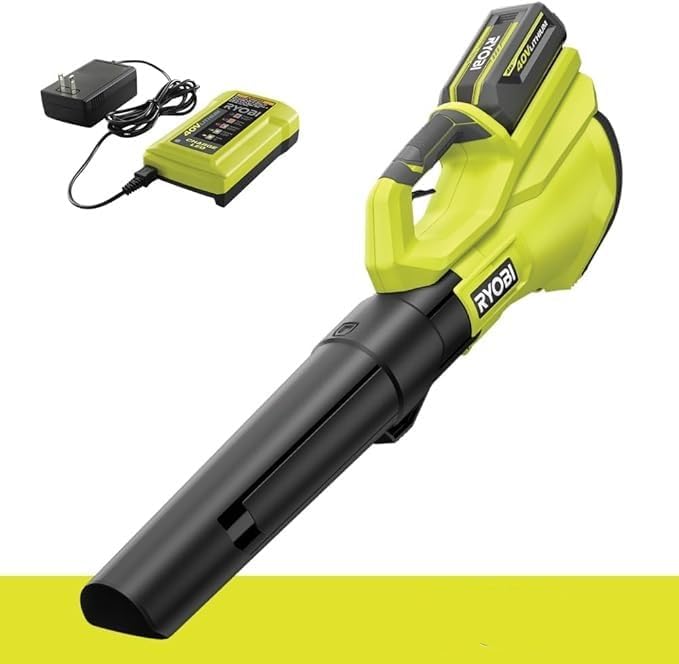 RYOBI 40V 120 MPH 550 CFM Cordless Battery Blower with 4.0 Ah Battery and Charger (Renwewed)