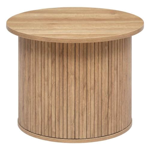 Atmosphera Créateur d'Intérieur - Table à Café Colva Effet Bois -Table d'Appoint pour Chambre, Salon, Bureau - D60cm x H45cm