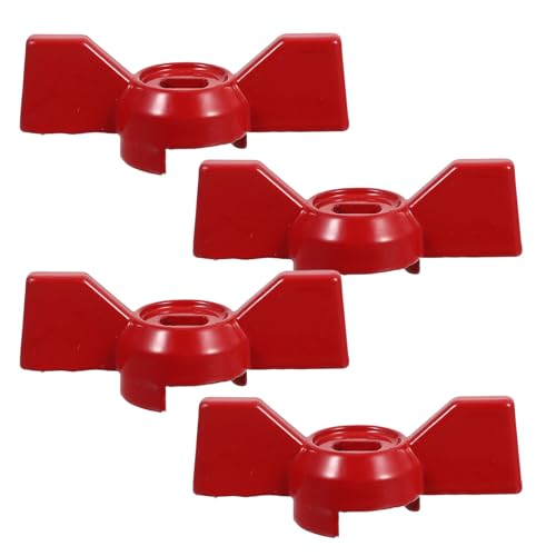 Toyvian Manija Piezas Válvula de Aluminio de Bola de Aleación en Forma de Paleta Roja, 4 Reemplazo de Válvula de Grifo Compatibilidad para Exterior