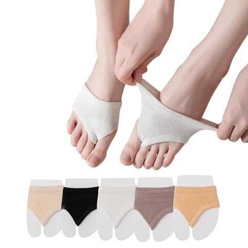 Image of DUNKOING Womens Open Toe Half Socks Peep Toe Topper Sock for Sandal Mule Flip Flop Clogs Forefoot Liner Socks 5-9
