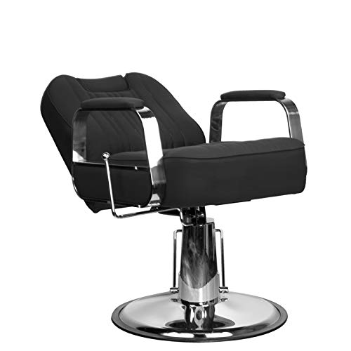 Activeshp Rufo Friseurstuhl Friseursessel Barberstuhl Bedienungsstuhl Friseureinrichtung Schwarz| 360 Grad drehbar | höhenverstellbar mit hydraulikpumpen |