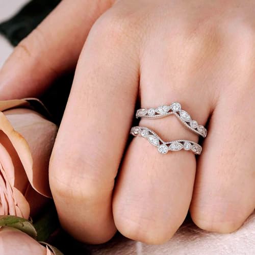 SHELOVES Vintage Style Ring Enhancers for Engagement Ring Adjustable Wedding Bands 925 Sterling Silver 5-104