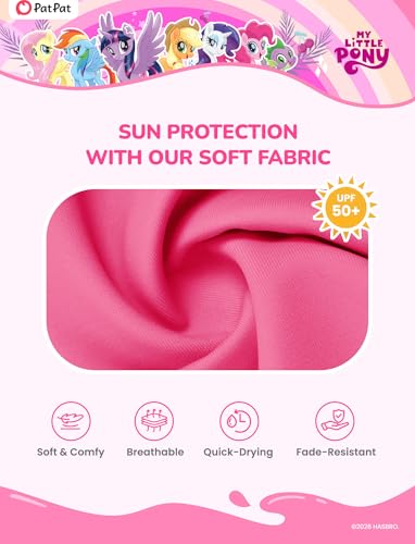 Image of My Litle Pony One Piece Swimsuit Pony Print Off-Shoulder Ruffle Summer Swimwear Beach Pool Kids, Pink, 2‑9 Years