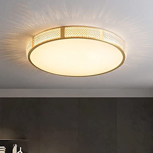 Lustre LED cristal et laiton moderne plafonnier dimmable chic