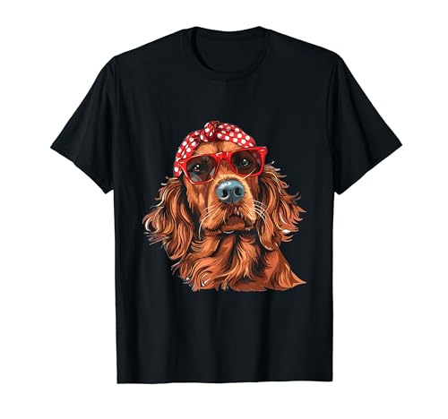 Irish setter mom bandana de raza de perro gráfico camiseta