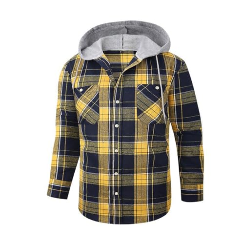 RTTUIOP Hoodies For Men Plaid Jacket Long Sleeve Big and Tall Fashion Sweatshirt Active Slim Fit Plaid Button Warm Hoodies2