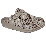 Skechers Women's Foamies Cali Breeze 2.0 Leopard Print Clog, Dark Taupe, 10