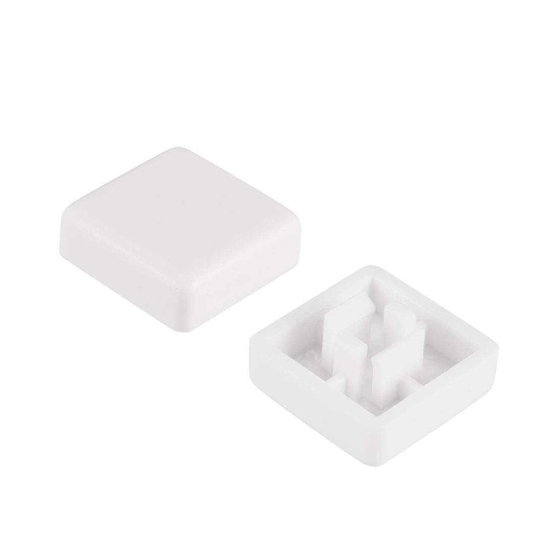 uxcell 20Pcs Plastic 12x12mm Pushbutton Tactile Switch Caps Cover Keycaps White for 12x12x7.3mm Tact Switch