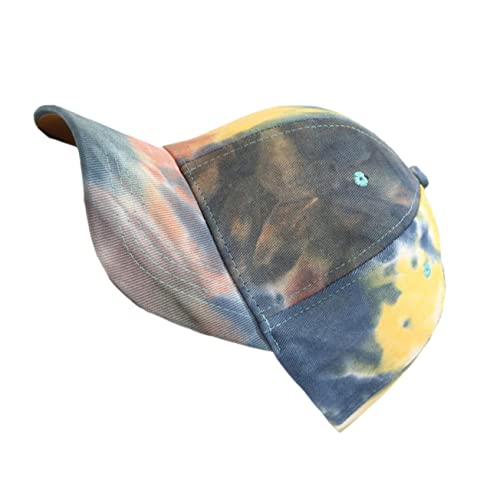 Holibanna Cotton Sun Visor Sun Hat for Women Men Outdoor Cap for Summer Beach Vacation Yellow-Blue