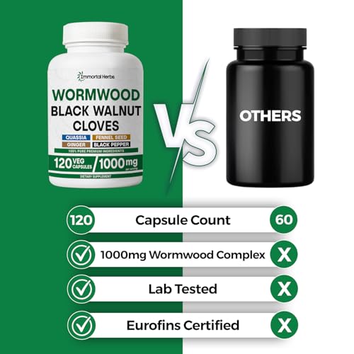 Image of Wormwood Black Walnut Clove Cleanse Extract, 7-in-1 Complex, 120 Pills, Herbal Supplement for Adults, Vegan, Non-GMO & Gluten Free Sweet Wormwood Capsules