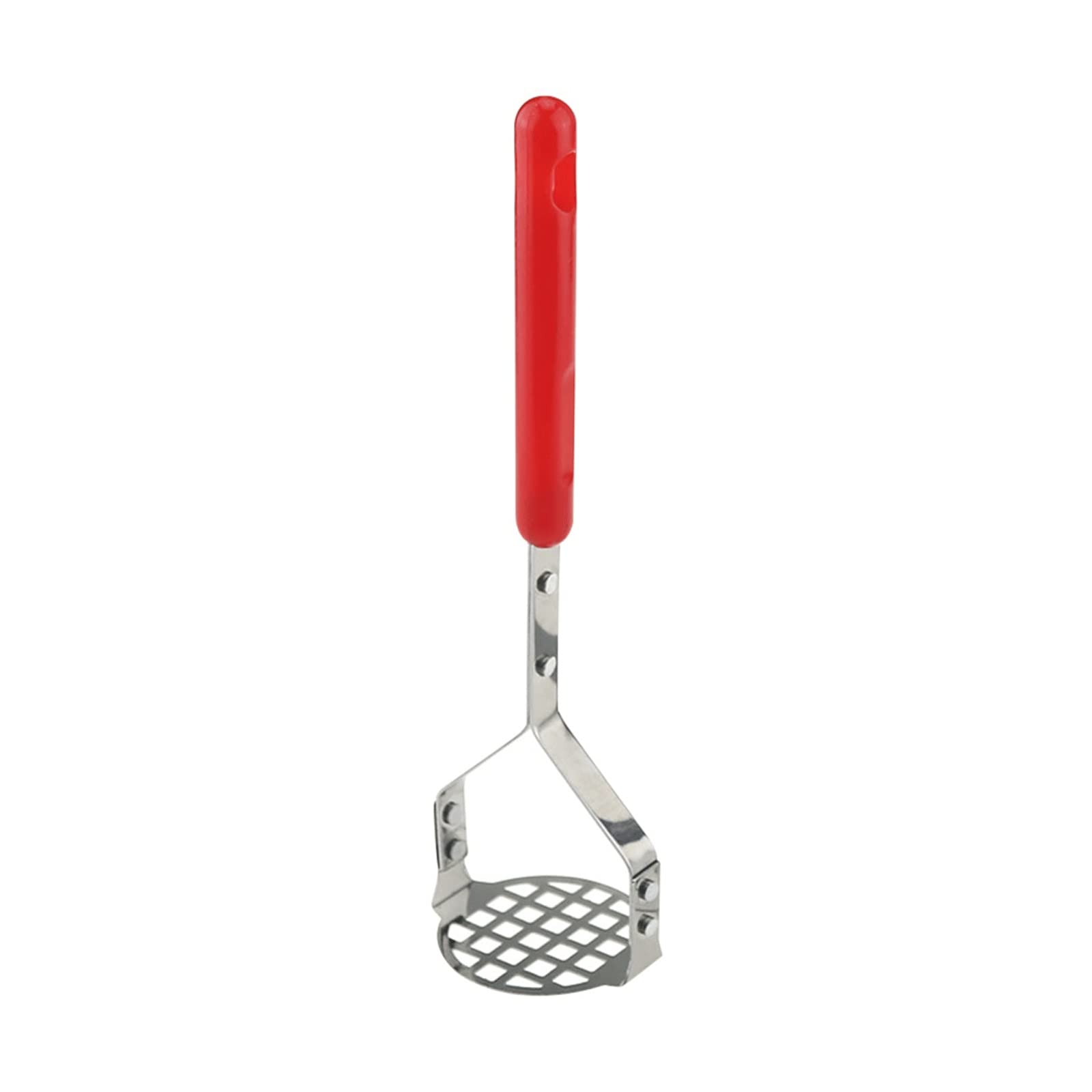 Stampfer, gepresster Kartoffelstampfer, Püree-Saft-Hersteller, Kartoffelschieber, glatter Kartoffelpüree, Zerkleinerer, Obst, Edelstahl, Küchengeräte, Stampfer (Color : Red)
