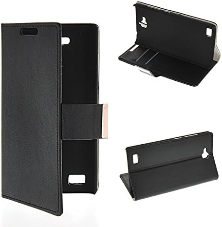 Honor 3C Case, GETLAST [Black] Premium PU Leather Wallet Flip Cover Folio Case for Huawei Honor 3C