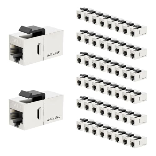 iwillink CAT7 Keystone Coupler RJ45 Shielded Ethernet Coupler 50-Pack