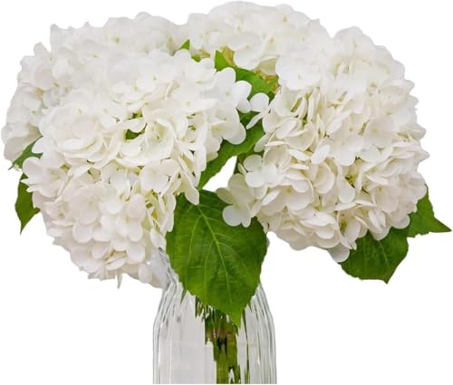 WenXin 4-Packet White Hydrangea Artificial Flowers...