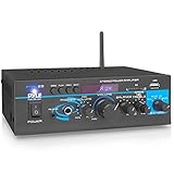 Pyle PTAU23.5 2X40W Mini Power Amplifier System - Dual Channel Home Audio Sound Mixer, Stereo Receiver Box with USB, RCA, Headphone, AUX, MIC Input, LED, for PA, Home Entertainment and Studio Use