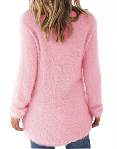 LemonGirl Women's Fashionable Long Sleeve Pullovers Loose Fluffy Fuzzy Jumper Sweater2