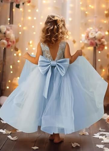 Flower Girl Dresses for Wedding Tulle Formal Ball Gown Kids First Communion Dress Bowknot Pageant Dresses2