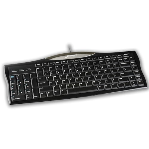 Evoluent R3K Reduced Reach Right-Hand Keyboard – Wired USB Compact with Numeric Pad, Ergonomic Computer Keyboards for Comfortable Typing, Black Full-Size PC Keyboard with One-Touch Shortcut Keys