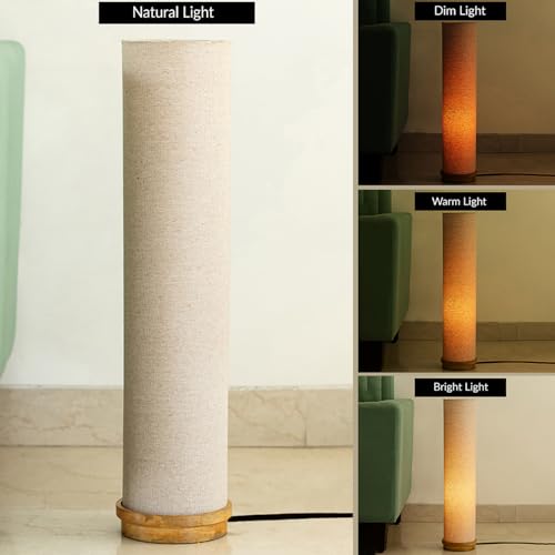Image of ExclusiveLane 'Ember Tower' Decorative Corner Floor Lamp for Living Room Decoration and Bedroom Home Decor Standing Lamps in Mango Wood (70 Cm, Without Bulb, Handcrafted) | Led