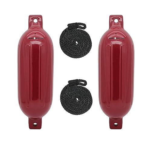 Image of Extreme Max Standard 3006.7605 BoatTector Inflatable Fender Value 2-Pack-6.5 inch x 22 inch, Cranberry