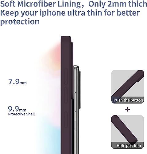 Image of DIZORO Microfiber Candy Case Compatible for Vivo V27 5G Smooth Touch Cushion Liquid Soft Silicone Gel Rubber Phone Cases Non-Slip Full Body Protective Shockproof Back Cover (Deep Purple)