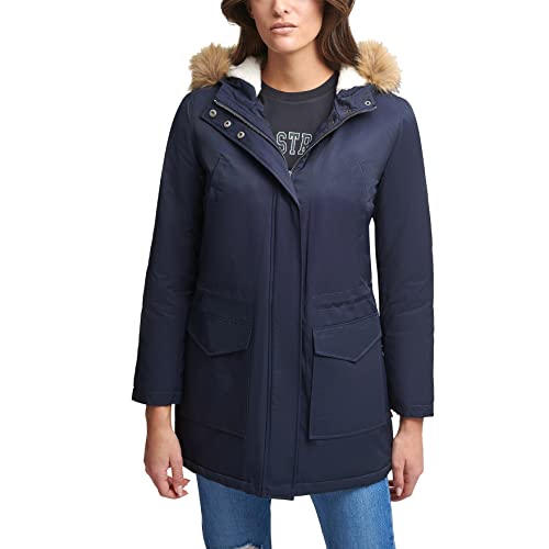 Levi's Women's Sherpa Lined Mid-Length Performance Park Jacket with Faux Fur Collar