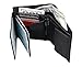 Wallet for Men With Coin Pocket RFID Leather Card Holder Big Trifold 3 ID Windows (Plain Black)