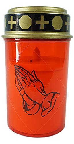 Preisvergleich Produktbild LED Grablicht rot Dauerbrenner Flackereffekt inkl. Batterien Grabkerzen Friedhofskerze Gedenkkerze Grablaterne Ewiges Licht Trauerkerze (Grablicht Rot, 1x Stück)