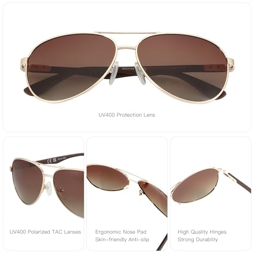Image of ZENOTTIC Polarized Aviator Sunglasses for Men Carbon Fiber Temple Pilot Sun Glasses with Mirrored Lens UV Protection