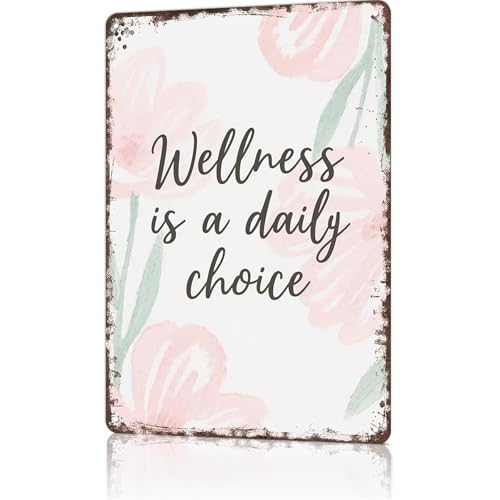 Funny Metal Tin Signs Wellness quote daily choice Inspirational Poster Wall Art for Dorm Home Garage Office Decor 8X12inch