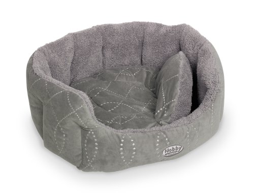 Nobby 71550 Komfortbett Oval Ceno für Hunde oder Katzen, L x B x H: 55 x 50 x 21 cm, grau/grau