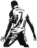 WEDUIT Wandaufkleber 3D Wandaufkleber Fußball Cristiano Ronaldo Wasserdicht Abnehmbarer Wandaufkleber Aufkleber Schlafzimmer Dekoration DIY Poster Aufkleber 45 * 58CM und 58 * 74CM Zwei Größen