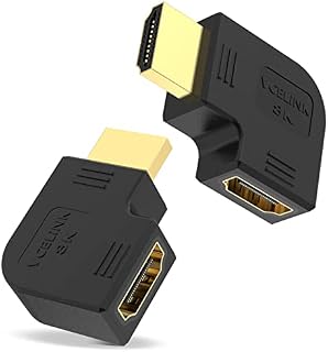 VCELINK 8K HDMI Kąt wtyczki, HDMI 90 i 270° Kąt, HDMI 2.1 Kabel Kąt do żeńca, 8K@60Hz Oh, yeah 4K@120Hz eARC, HDR, Dolby do montażu na ścianie telewizora/laptopa/Roku Stick/PS5