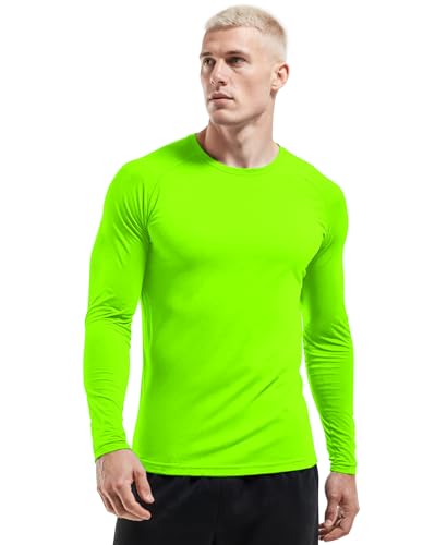 Men Long Sleeve Athletic Shirt, Crewneck Running T-Shirts Fitted, Moisture Wicking Base Layer Workout Tee Dry Fit2