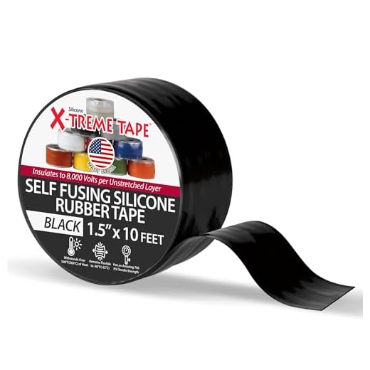 X-Treme Tape TPE-XR1510ZLB Silicone Rubber Self Fusing Tape, 1.5" x 10', Rectangular, Black