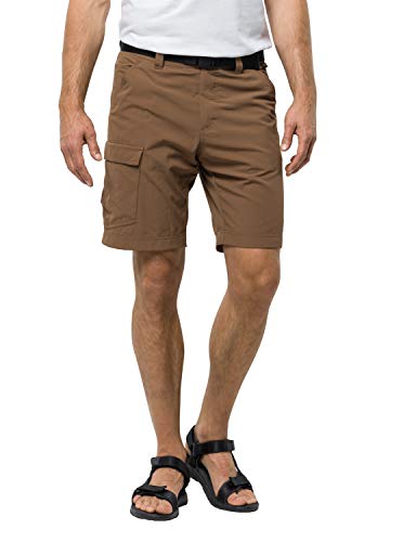 Jack Wolfskin Men's Hoggar Shorts Men's Rugged Nylon Pants With Uv Protection,Bark Brown