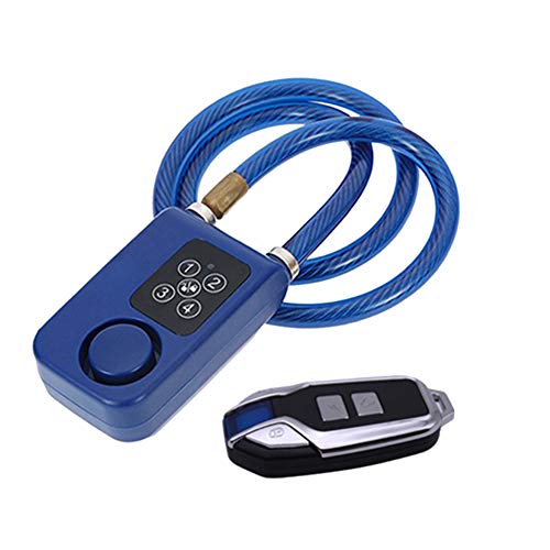 Bloqueo de Bicicleta, Alarma Bloqueo de Bicicleta Bloqueo de Seguridad Universal Bloqueo Antirrobo de Bicicleta con Seguridad Remota Control Remoto Inalámbrico Bicicleta Eléctrica Alarma Bloqueo Azul