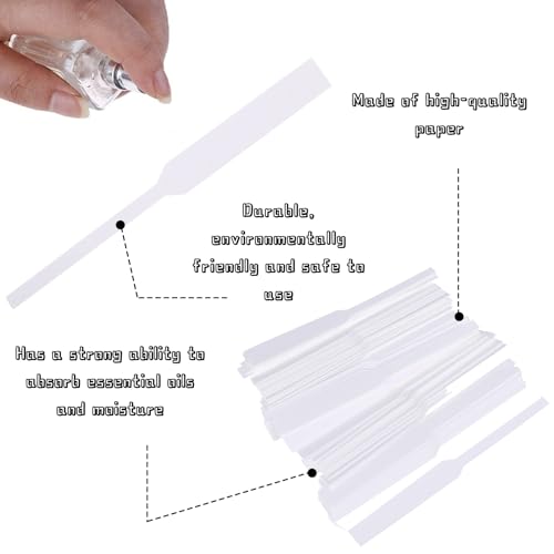 400 Stück Parfum Teststreifen,Einweg Parfüm Teststreifen,Duftstreifen,Teststreifen Parfum,Duftstreifen Parfum,Zum Testen Von Ätherischen Ölen, Parfümen, Aromatherapie(Weiß,13 cm)