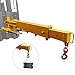 Forklift Crane Attachment, 6000LB Manual Telescopic Jib Boom with Adjustable Holes, Heavy Duty Steel Construction for Warehouse, Factory, Construction Lifting