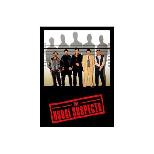Image of BLINKART The Usual Suspects (1995) Movie Poster Frame 12x18 Inch | Premium 300 GSM Paper Wall Print | Mid Century Vintage Film Artwork for Home, Bedroom, Living Room, Office | Framed Photo Decor