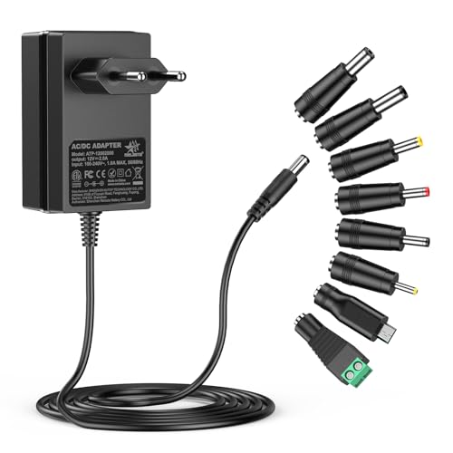 12V 2A Chargeur Universel | Chargeur AC-DC | Adaptateur Secteur avec 8 Ports
